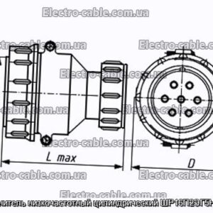 Соединитель низкочастотный цилиндрический ШР16П2ЭГ5Н вилка - фотография № 1.