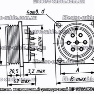 Соединитель низкочастотный цилиндрический ШР16П2ЭШ5Н вилка - фотография № 1.