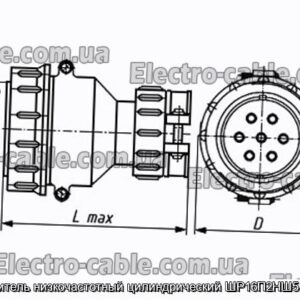 З&#39;єднувач низькочастотний циліндричний ШР16П2НШ5 розетка - фотографія №1.