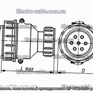 З&#39;єднувач низькочастотний циліндричний ШР16П2НШ5Н розетка - фотографія №1.
