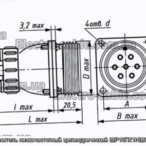 Соединитель низкочастотный цилиндрический ШР16ПК1НШ3 вилка - фотография № 1.