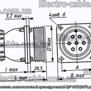 Соединитель низкочастотный цилиндрический ШР16ПК2ЭГ5 розетка - фотография № 1.