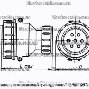 З&#39;єднувач низькочастотний циліндричний ШР20П2ЕГ6 вилка - фотографія №1.