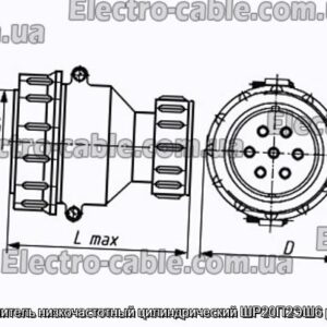 Соединитель низкочастотный цилиндрический ШР20П2ЭШ6 розетка - фотография № 1.