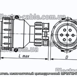 З&#39;єднувач низькочастотний циліндричний ШР20П2НГ6 вилка - фотографія №1.