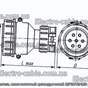 З&#39;єднувач низькочастотний циліндричний ШР20П2НШ6 розетка - фотографія №1.