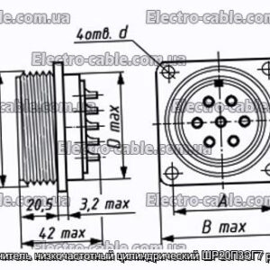 Соединитель низкочастотный цилиндрический ШР20П3ЭГ7 розетка - фотография № 1.