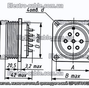 З&#39;єднувач низькочастотний циліндричний ШР20П3ЕШ7 вилка - фотографія №1.