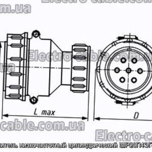 З&#39;єднувач низькочастотний циліндричний ШР20П4ЕГ8 вилка - фотографія №1.