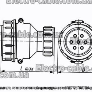 Соединитель низкочастотный цилиндрический ШР20П4ЭШ4 розетка - фотография № 1.