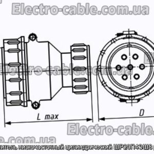 Соединитель низкочастотный цилиндрический ШР20П4ЭШ8 розетка - фотография № 1.