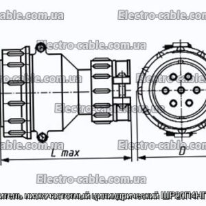 З&#39;єднувач низькочастотний циліндричний ШР20П4НГ4 вилка - фотографія №1.