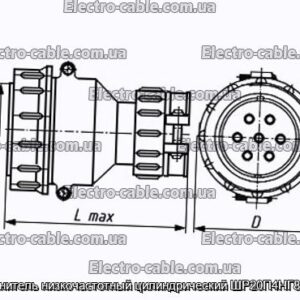 З&#39;єднувач низькочастотний циліндричний ШР20П4НГ8 вилка - фотографія №1.