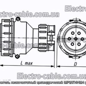 З&#39;єднувач низькочастотний циліндричний ШР20П4НШ4 розетка - фотографія №1.
