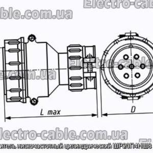 З&#39;єднувач низькочастотний циліндричний ШР20П4НШ8 розетка - фотографія №1.