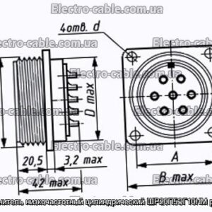Соединитель низкочастотный цилиндрический ШР20П5ЭГ10НМ розетка - фотография № 1.