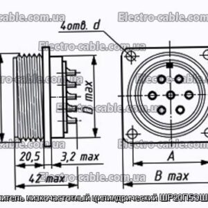 Соединитель низкочастотный цилиндрический ШР20П5ЭШ7 вилка - фотография № 1.