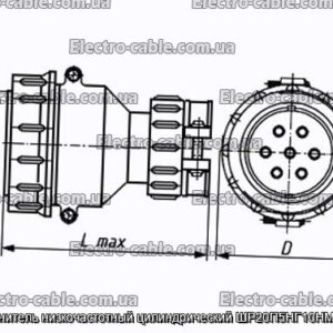 Соединитель низкочастотный цилиндрический ШР20П5НГ10НМ вилка - фотография № 1.
