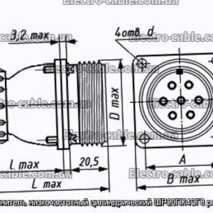Соединитель низкочастотный цилиндрический ШР20ПК4ЭГ8 розетка - фотография № 1.