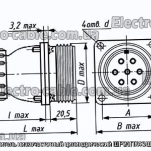 Соединитель низкочастотный цилиндрический ШР20ПК4ЭШ8 вилка - фотография № 1.