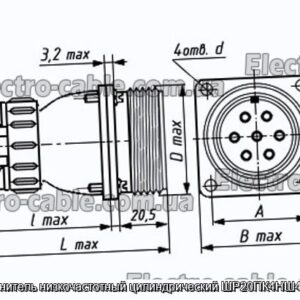 З&#39;єднувач низькочастотний циліндричний ШР20ПК4НШ4 вилка - фотографія №1.