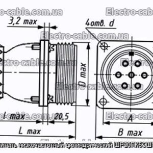 Соединитель низкочастотный цилиндрический ШР20ПК5ЭШ7 вилка - фотография № 1.