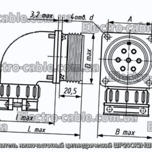 Соединитель низкочастотный цилиндрический ШР20СК2НШ6 вилка - фотография № 1.