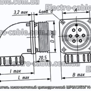 Соединитель низкочастотный цилиндрический ШР20СК5ЭГ10 розетка - фотография № 1.