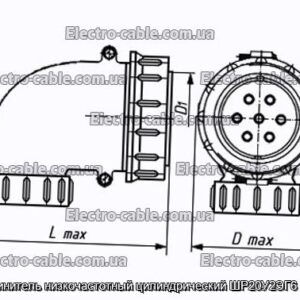 З&#39;єднувач низькочастотний циліндричний ШР20У2ЕГ6 вилка - фотографія №1.