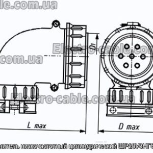 З&#39;єднувач низькочастотний циліндричний ШР20У3НГ6 вилка - фотографія №1.