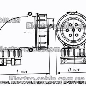 З&#39;єднувач низькочастотний циліндричний ШР20У3НШ6 розетка - фотографія №1.