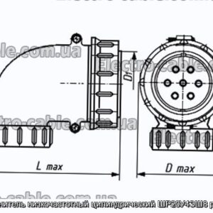 Соединитель низкочастотный цилиндрический ШР20У4ЭШ8 розетка - фотография № 1.