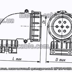 Соединитель низкочастотный цилиндрический ШР20У4НШ8 розетка - фотография № 1.