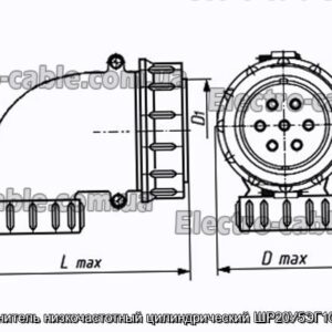 Соединитель низкочастотный цилиндрический ШР20У5ЭГ10 вилка - фотография № 1.