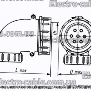 Соединитель низкочастотный цилиндрический ШР20У5ЭШ10 розетка - фотография № 1.