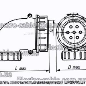 Соединитель низкочастотный цилиндрический ШР20У5ЭШ7 розетка - фотография № 1.