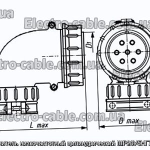 Соединитель низкочастотный цилиндрический ШР20У5НГ7 вилка - фотография № 1.
