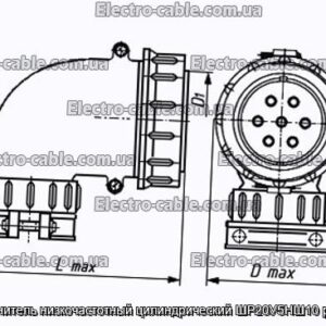 Соединитель низкочастотный цилиндрический ШР20У5НШ10 розетка - фотография № 1.