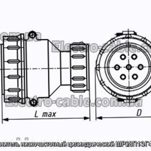 Соединитель низкочастотный цилиндрический ШР28П1ЭГ4 вилка - фотография № 1.