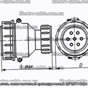 Соединитель низкочастотный цилиндрический ШР28П1ЭШ4 розетка - фотография № 1.