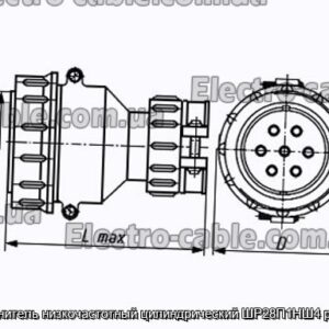Соединитель низкочастотный цилиндрический ШР28П1НШ4 розетка - фотография № 1.