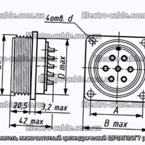 Соединитель низкочастотный цилиндрический ШР28П2ЭГ7 розетка - фотография № 1.