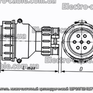 Соединитель низкочастотный цилиндрический ШР28П2НШ7 розетка - фотография № 1.