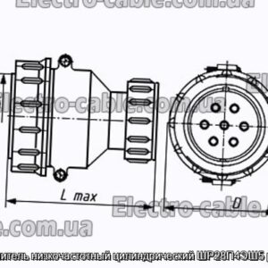 Соединитель низкочастотный цилиндрический ШР28П4ЭШ5 розетка - фотография № 1.