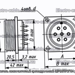 Соединитель низкочастотный цилиндрический ШР28П7ЭГ9Н розетка - фотография № 1.
