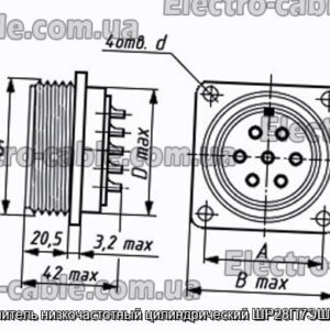 Соединитель низкочастотный цилиндрический ШР28П7ЭШ7 вилка - фотография № 1.