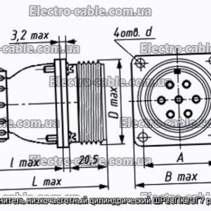 Соединитель низкочастотный цилиндрический ШР28ПК2ЭГ7 розетка - фотография № 1.