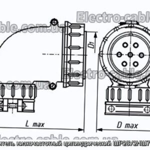 З&#39;єднувач низькочастотний циліндричний ШР28У2НШ7 розетка - фотографія №1.