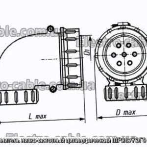 Соединитель низкочастотный цилиндрический ШР28У7ЭГ9 вилка - фотография № 1.