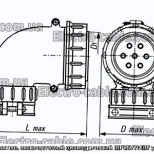 З&#39;єднувач низькочастотний циліндричний ШР28У7НШ7 розетка - фотографія №1.